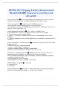  NURS 372 Calgary Family Assessment Model (CFAM) Questions and Correct Answers