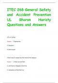 ITEC 268 General Safety  and Accident Prevention UL Sharon Haristy Questions and Answers