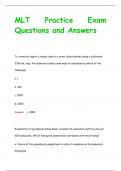 MLT Practice Exam Questions and Answers