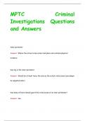 MPTC Criminal  Investigations Questions  and Answers