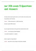 nur 206 exam 5 Questions  and Answers