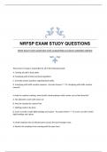 NRFSP EXAM STUDY QUESTIONS WITH GUARANTEED ACCURATE ANSWERS|VERIFIED