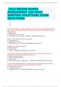  2024 REMAR NURSE ASSESSMENT 100 WITH VERIFIED SOLUTIONS EXAM QUESTIONS