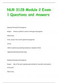 NUR 3128 Module 2 Exam  1 Questions and Answers