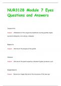 NUR3128 Module 7 Eyes Questions and Answers