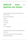 NUR3128 Exam 1 Questions and Answers