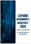 LCP4805 Assignment 1 Semester 2 2024 | Due 10 September 2024