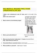 NSU MEDICAL IMAGING FINAL EXAM: CARDIOVASCULAR 2024