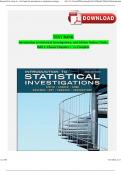 Test bank For Introduction to Statistical Investigations, 2nd Edition by Nathan Tintle; Beth L. Chance, Complete Chapters 1 - 11, Verified Latest Version 2024 ISBN:9781119683452