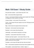 Math 136 Exam 1 Study Guide Squestions and answers.