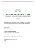 MULTIDIMENSIONAL CARE 1 EXAM WITH GUARANTEED ACCURATE ANSWERS|VERIFIED