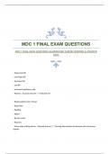 MDC 1 FINAL EXAM QUESTIONS|GUARANTEED QUIZZES|VERIFIED & UPDATED 100%