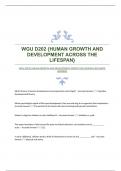 WGU D202 {HUMAN GROWTH AND DEVELOPMENT ACROSS THE LIFESPAN}|ACCURATE ANSWERS