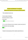 Assisted Living Medication Training Exam Newest GUIDE Questions and Answers (2024 / 2025) (Verified Answers)