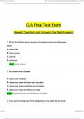 CLA Final Test Exam Newest Questions and Answers (2024 / 2025) (Verified Answers)