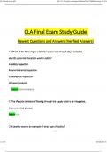 CLA Final Exam Study Guide Newest Questions and Answers (2024 / 2025) (Verified Answers)