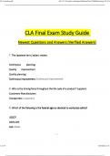 CLA Final Exam Study Guide Newest Questions and Answers (2024 / 2025) (Verified Answers)