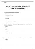 ATI PN FUNDAMENTALS PROCTORED EXAM PRACTICE PAPER