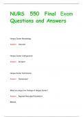 NURS 550 Final Exam Questions and Answers