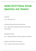 NURS 5315 FINAL EXAM Questions and Answer