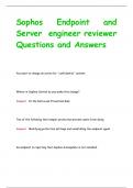 Sophos Endpoint and  Server engineer reviewer Questions and Answers