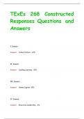 TExEs 268 Constructed  Responses Questions and  Answers