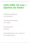 UNCG CHEM 104 exam 1 Questions and Answers