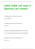 UNCG CHEM 104 exam 4 Questions and Answers