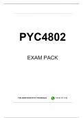 PYC4802 EXAM PACK 2024 - pyc 4802 Psycopathology