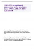 2024 ATI Concept-based assessment online practice A Level 2 FINAL UPDATE 2024 – 2025 EXAM