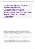 CONCEPT BASED 2 RN ATI / CONCEPT-BASED ASSESSMENT ONLINE PRACTICE A LEVEL 2 LATEST UPDATE WITH CORRECT ANSWERS