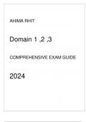 AHIMA RHIT Domain 1 ,2 ,3 Comprehensive Exam Guide 2024.