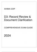 AHIMA CDIP - D3(Record Review & Document Clarification) Comprehensive Exam Guide 2024