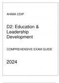 AHIMA CDIP - D2(Education & Leadership Development) Comprehensive Exam Guide 2024.