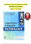 TEST BANK For Comprehensive Radiographic Pathology, 7th Edition by Eisenberg, Verified Chapters 1 - 12, Complete Newest Version