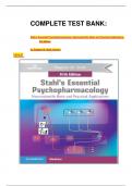 COMPLETE TEST BANK: Stahl's Essential Psychopharmacology: Neuroscientific Basis and Practical Applications 5th Edition by Stephen M. Stahl (Author) latest 