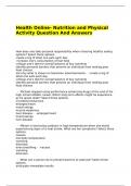 Health Online- Nutrition and Physical Activity- Unit Test Review Games and activities