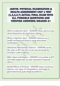 JARVIS- PHYSICAL EXAMINATION &  HEALTH ASSESSMENT UNIT 1 TEST  (1,2,3,4,7) ACTUAL FINAL EXAM WITH  ALL POSSIBLE QUESTIONS AND  VERIFIED ANSWERS/GRADED A+