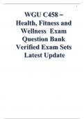 WGU C458 - Health, Fitness and Wellness  Exam Question Bank Latest Update 2024/2025