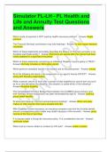 Simulator FL-LH - FL Health and Life and Annuity Test Questions and Answers  