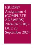 HRIOP87 Assignment 4 (COMPLETE ANSWERS) 2024 (875210) - DUE 20 September 2024