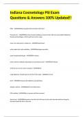 Indiana Cosmetology PSI Exam Questions & Answers 100% Updated!!