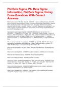 Phi Beta Sigma, Phi Beta Sigma Information, Phi Beta Sigma History Exam Questions With Correct Answers