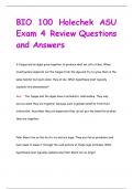 BIO 100 Holechek ASU Exam 4 Review Questions  and Answers