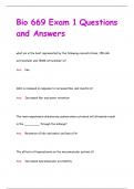 BIO 669 Exam 1 and 2 Questions and Answers