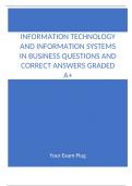 Information Technology and Information Systems in Business Questions and Correct Answers Graded A+