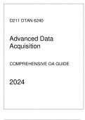 WGU D211 - DTAN 6240 Advanced Data Acquisition - Comprehensive OA Guide 2024