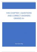 MIS Chapter 1 Questions and Correct Answers Graded A+