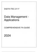 WGU D427A - ITEC 2117 Data Management Applications - Comprehensive FA Guide 2024.