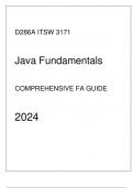 WGU D286A - ITSW 3172 Java Fundamentals - Comprehensive FA Guide 2024